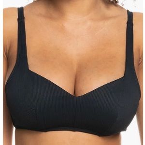 New ROXY Love the Sun Ribbed Bikini Top